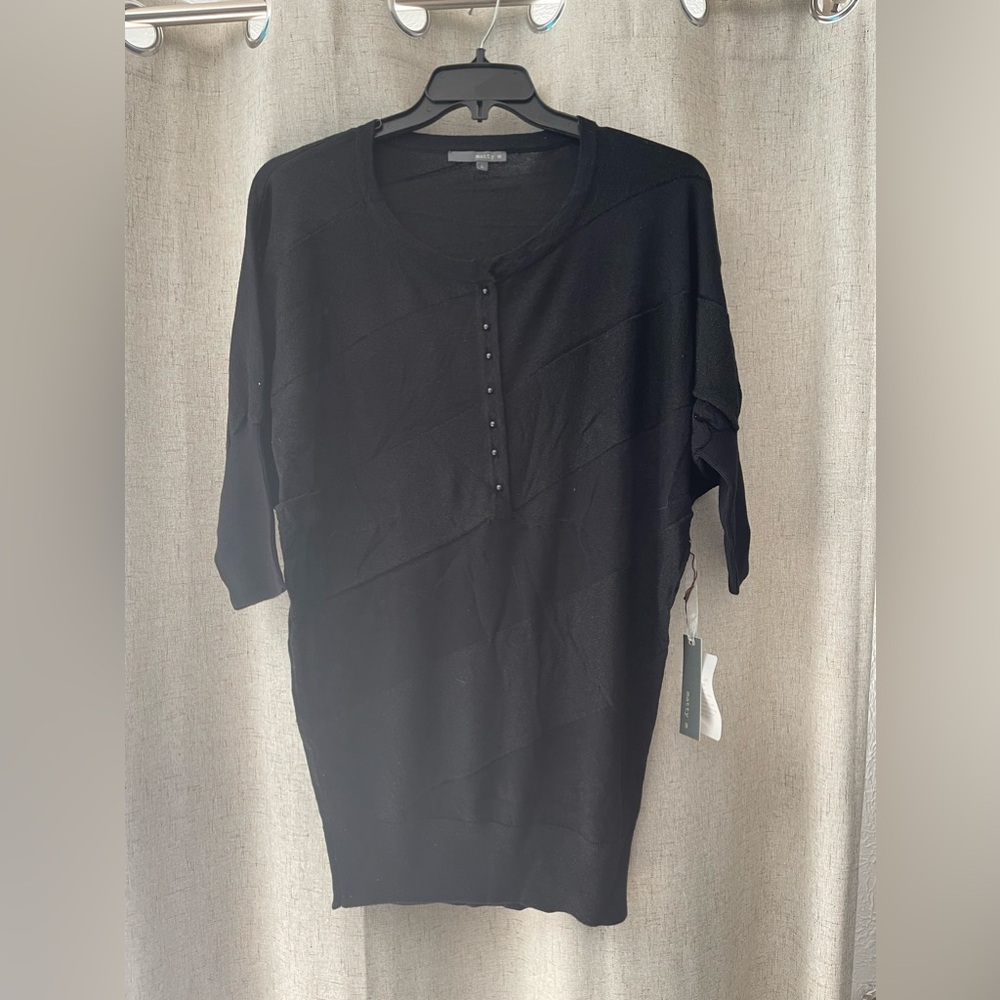 Matty M Shimmery Women's Black Sweater Tunic NWT